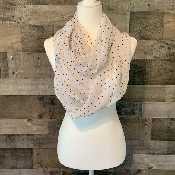 Sheer Polka Dot Infinity Scarf - Picture 5 of 16